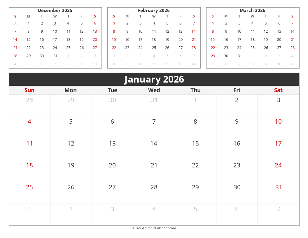 Monthly with three mini months
