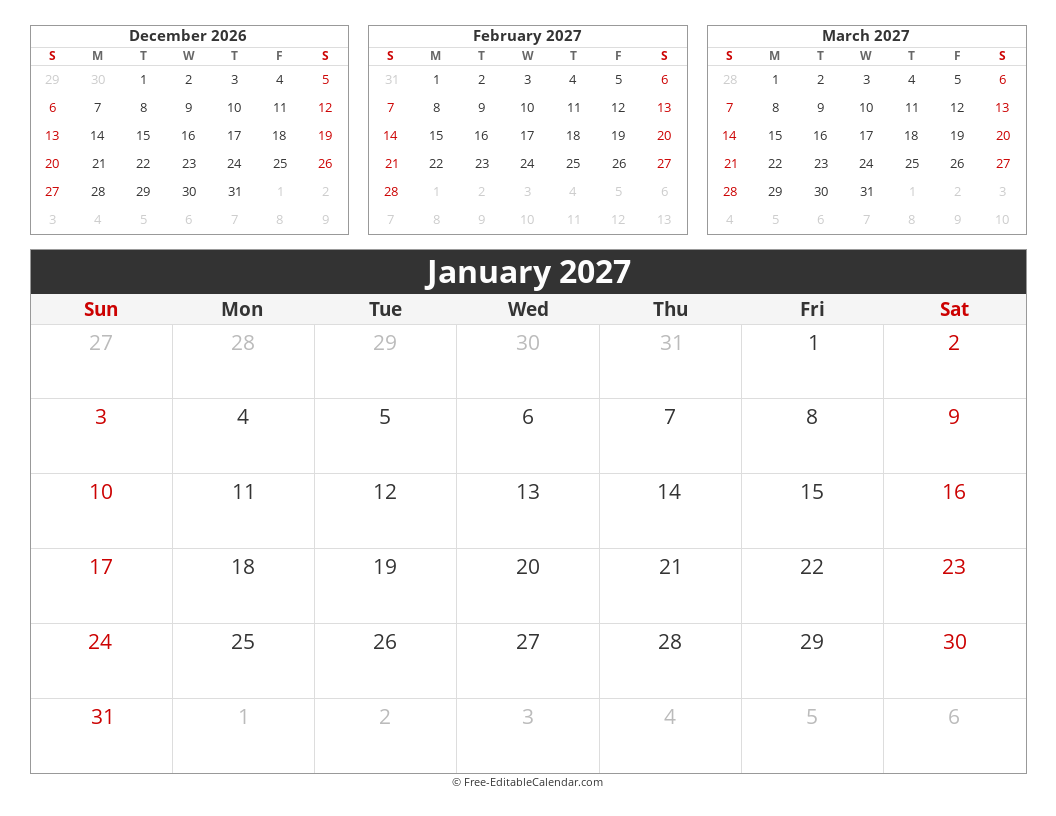 Monthly with three mini months