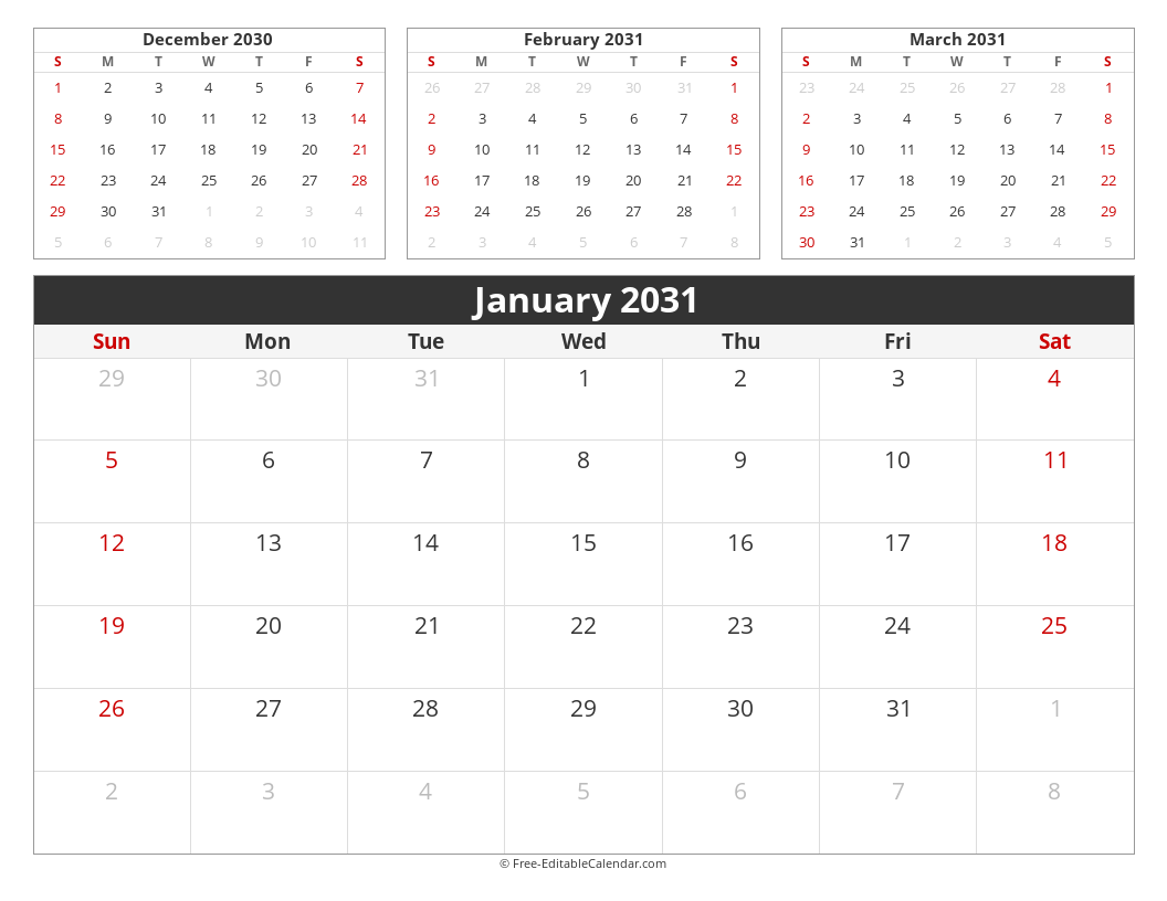 Monthly with three mini months